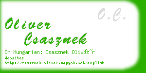 oliver csasznek business card